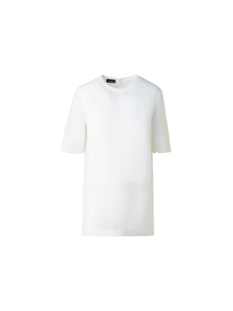 Leinen-Tunika-Bluse mit durchsichtiger Seite