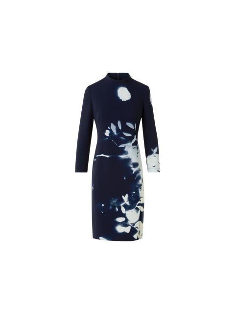 Kurzes Woll Stehkragen Kleid Wildflower Print