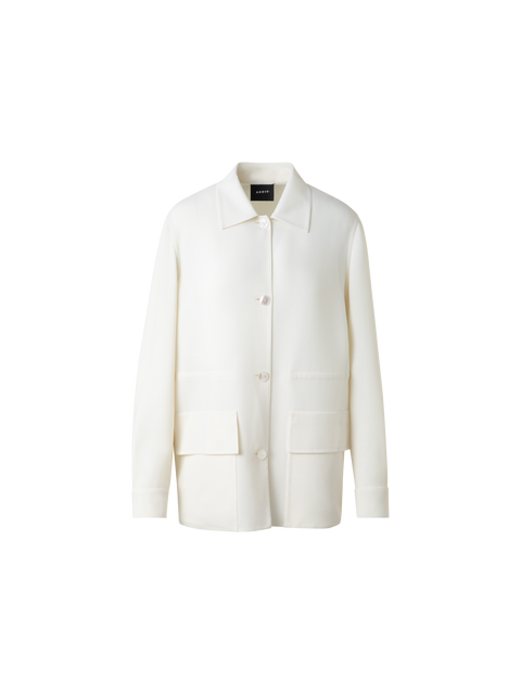 Oversize-Hemdjacke aus Woll-Doubleface