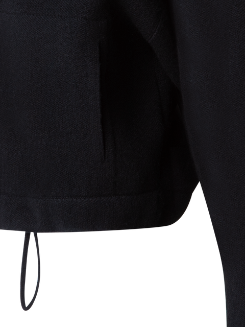 Kurze Kaschmir-Piqué-Strickjacke