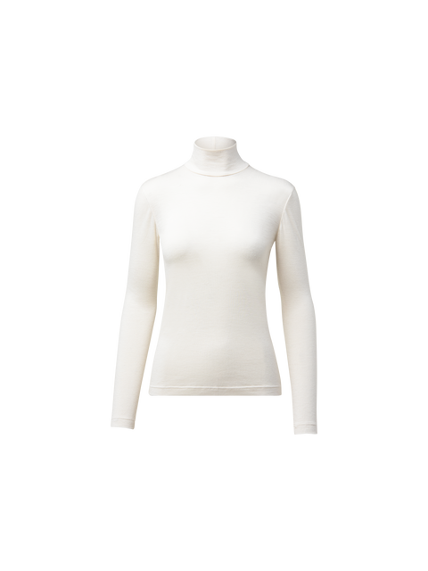 Rollkragenpullover aus Kaschmir-Seiden-Jersey