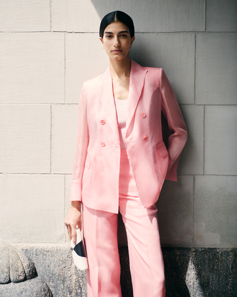 Langer transparenter Seidenblazer