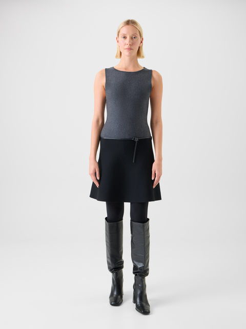A-Linie Milano Wolle Strickkleid mit Gürtel
