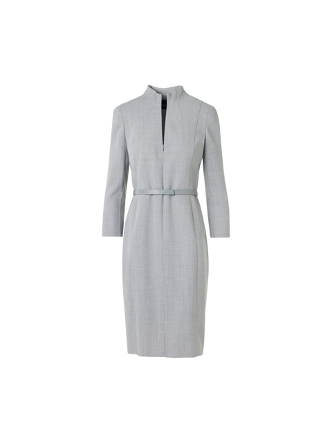 Etuikleid aus Woll-Doubleface mit Stehkragen