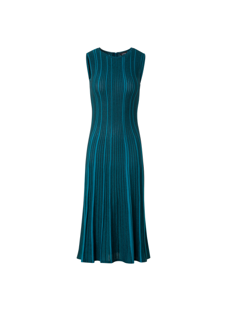 Ärmelloses Strickkleid aus Seiden-Ripp-Lurex