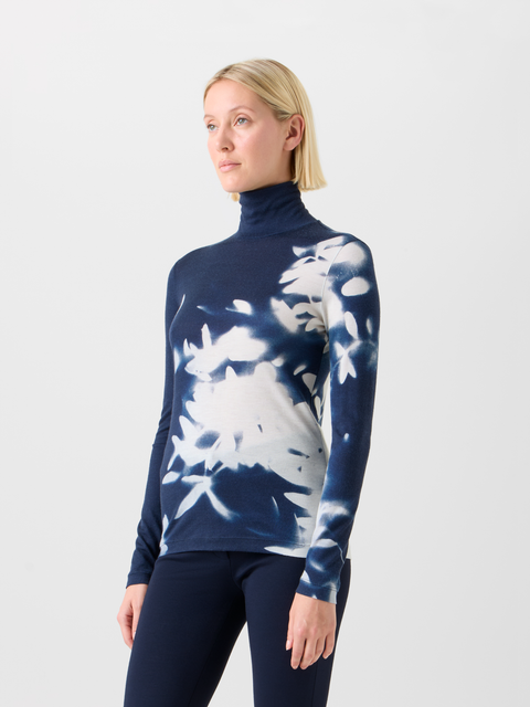 Kaschmir-Seiden-Top mit Wildflower Print
