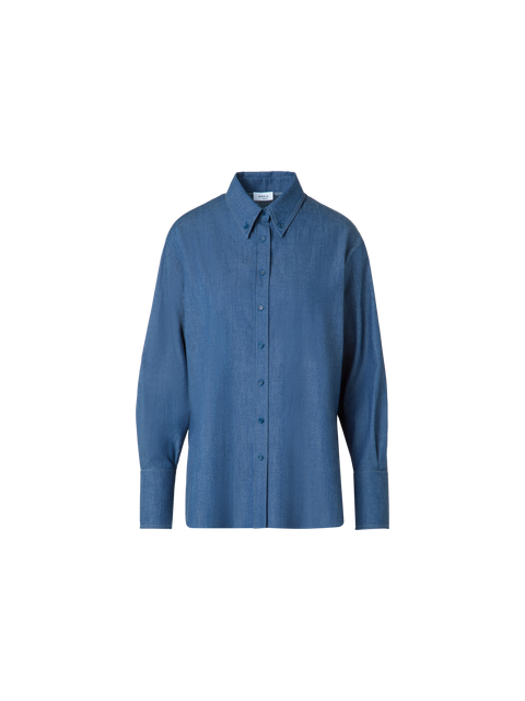 Oversize Hemdbluse aus leichtem Baumwoll-Denim