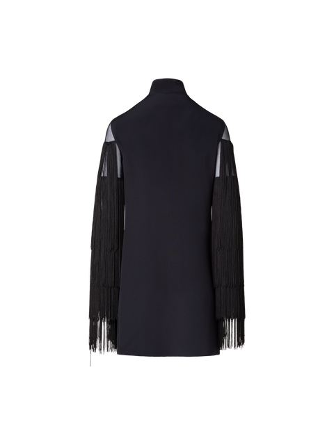 Seiden-Tunikabluse mit Fransenärmeln