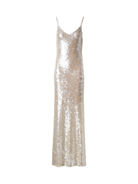 Langes Abendkleid mit Allover Pailletten
