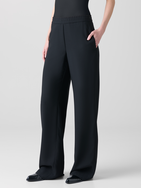Gerade Hose aus Cool Wool mit elastischem Bund