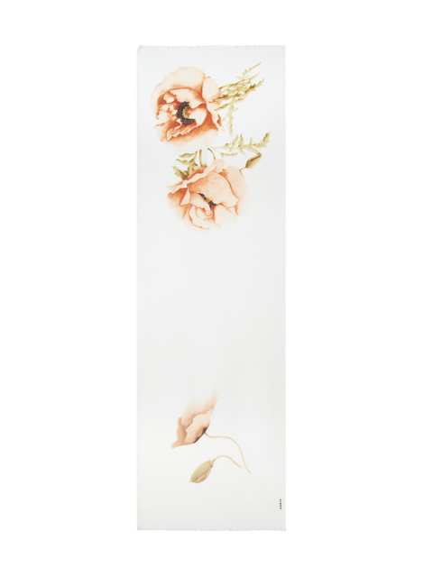 Kaschmir-Seidenschal mit Anemone Druck