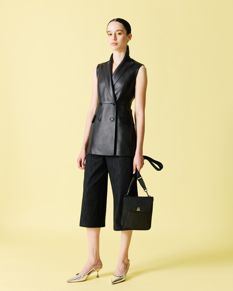 Lange Bermuda-Hose aus Baumwoll-Denim-Stretch