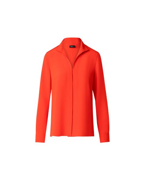 Seidenbluse mit Stehkragen