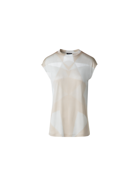 Seiden-T-Shirt mit Chiaroscuro Druck