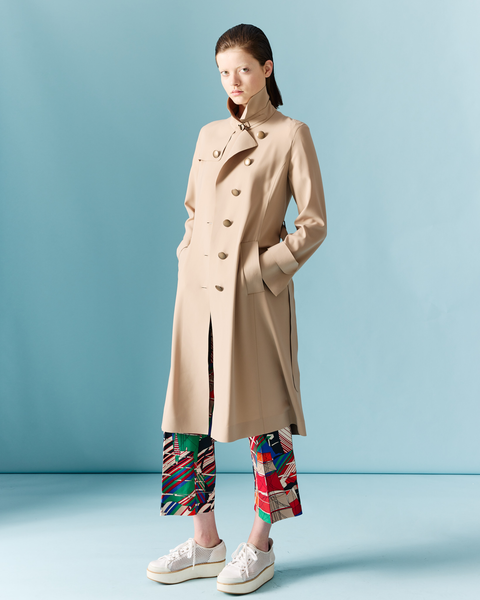 Laser-Cut Trenchcoat aus Crêpe