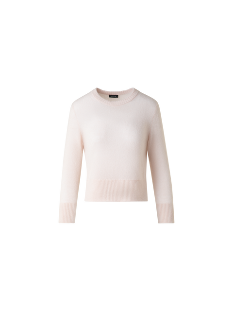 Kaschmir-Seiden-Pullover mit verkürzten Ärmeln