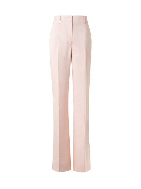Gerade Leinen-Doubleface-Hose mit weitem Bein