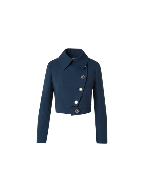 Asymmetrische Kurzjacke aus Woll-Doubleface