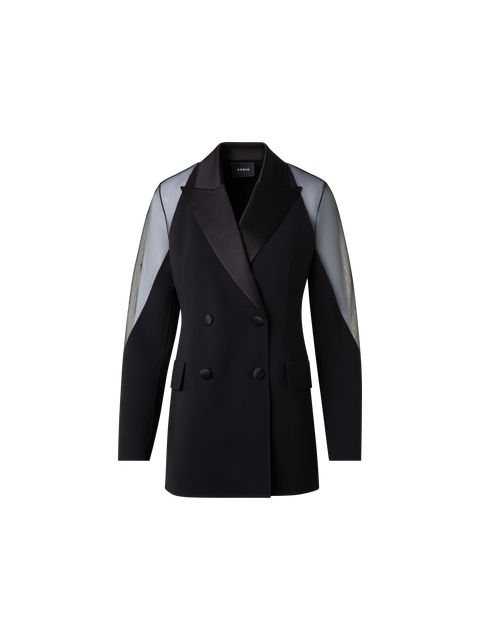 Smokingjacke mit transparenten Schultern