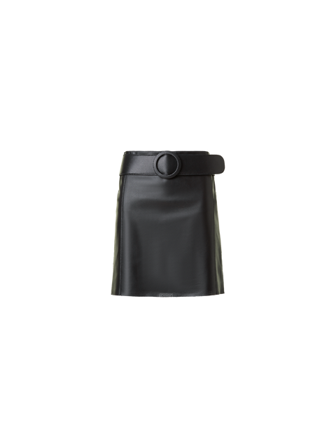 Leder Minirock mit Gürtel und teifer Taille