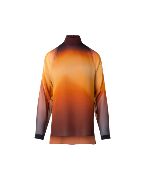 Seide Georgette-Bluse Autumn Twilight Druck