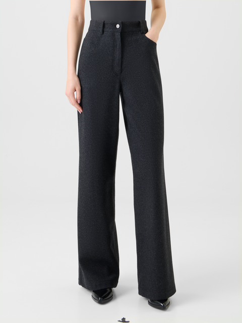 Weite winterliche Wollflanell Hose