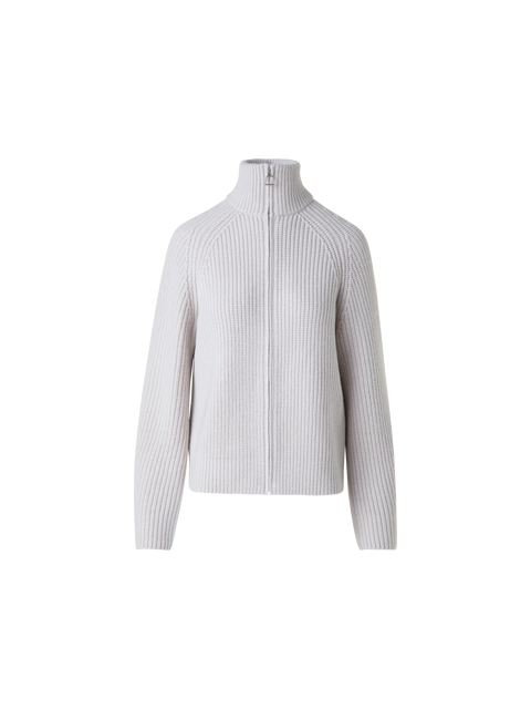 Gerippter Boxy-Kaschmir-Cardigan