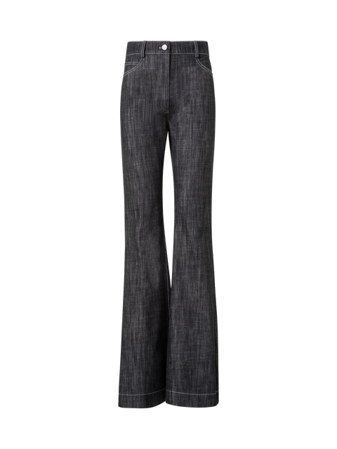 Baumwoll-Denim-Schlaghose mit hoher Taille