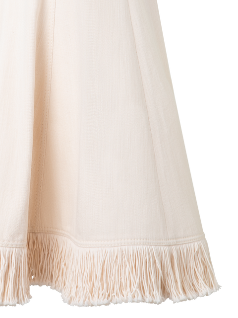 Fit and Flare Jeanskleid mit Fransen