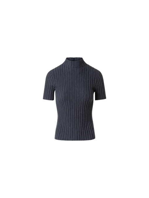 Enges Merino Ripp Mock Neck Stricktop