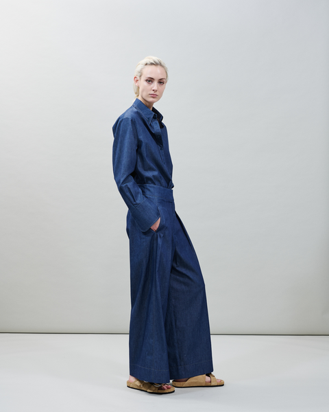 Oversize Hemdbluse aus leichtem Baumwoll-Denim
