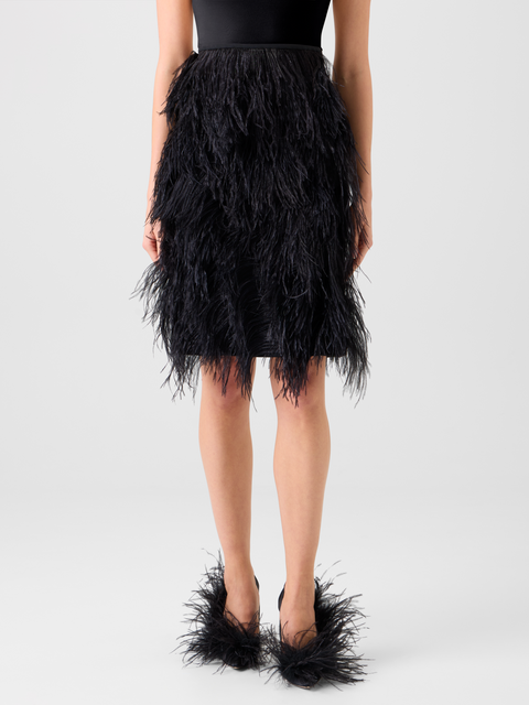 Woll Doubleface Feathered Pencil Skirt
