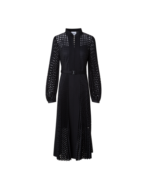 Plissee-Midikleid mit Volumenärmeln