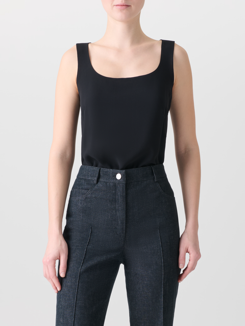 Ärmellose Seidenbluse