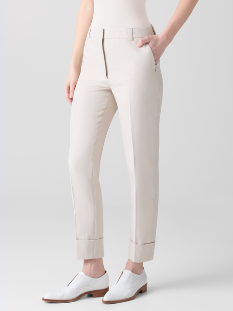 Tapered Hose aus Baumwoll-Seiden-Doubleface