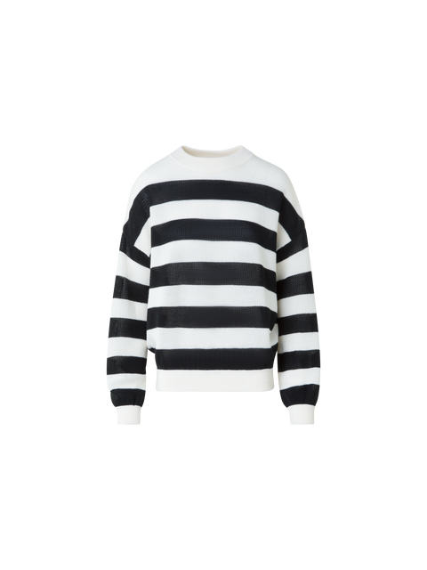 Gestreifter Cool Wool Mesh Pullover