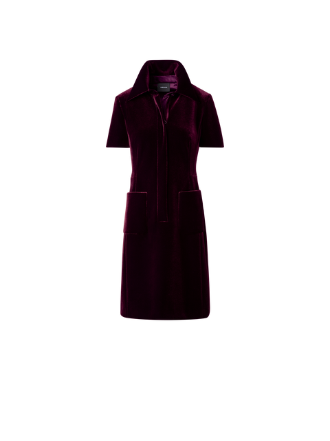 Kurzes Kleid aus Samt und Neopren