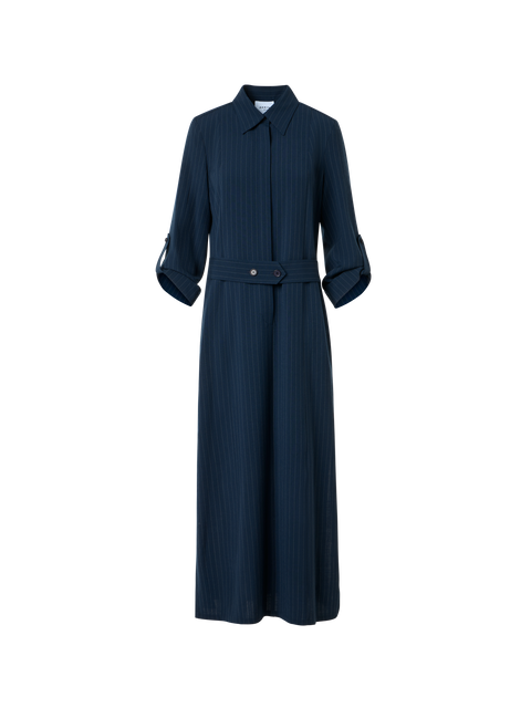 Midi-Hemdkleid aus Leinen-Viskose