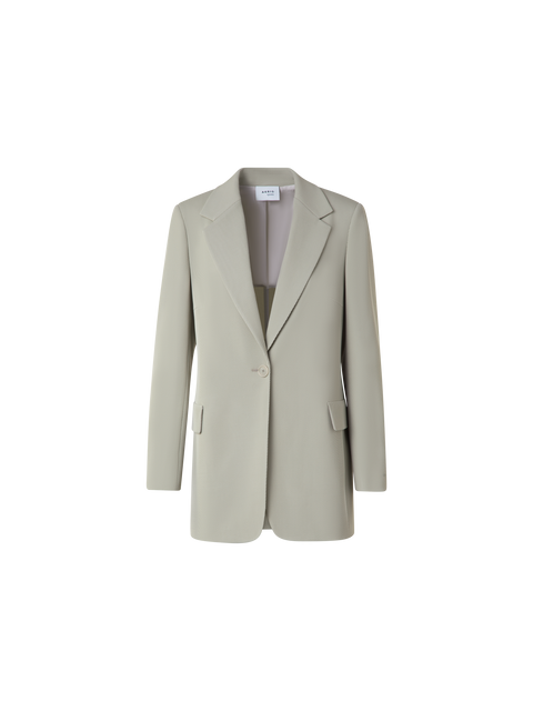 Langer Boyfriend-Blazer aus Woll-Tricotine