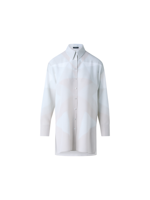 Seiden-Tunika-Bluse mit Chiaroscuro Druck