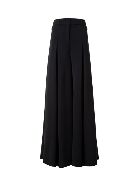 Weite Falten-Hose aus Wolle