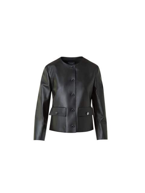 Lederjacke mit verkürzten Ärmeln