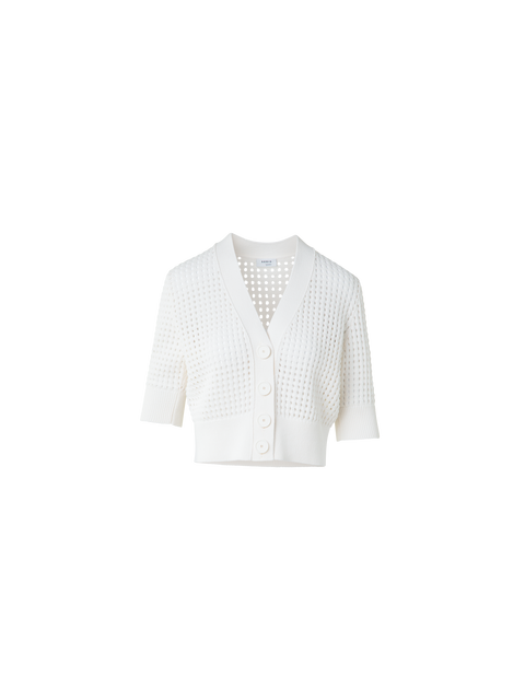 Kurzer Cardigan aus grobem Baumwollmesh