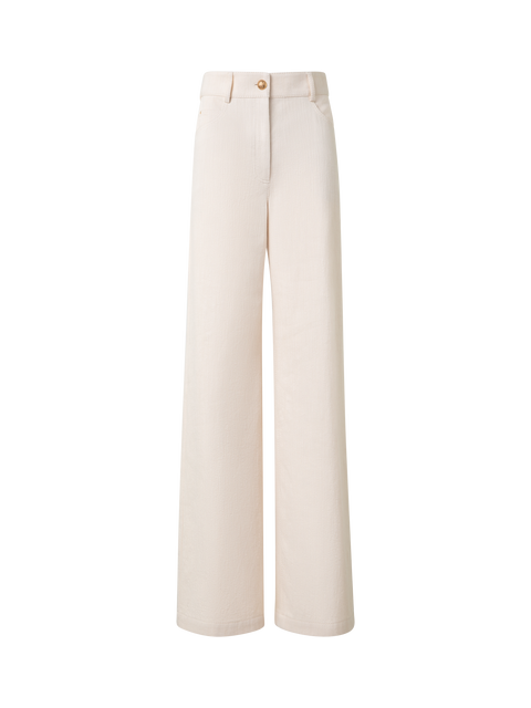 Weite Baumwoll-Woll-Denim-Hose
