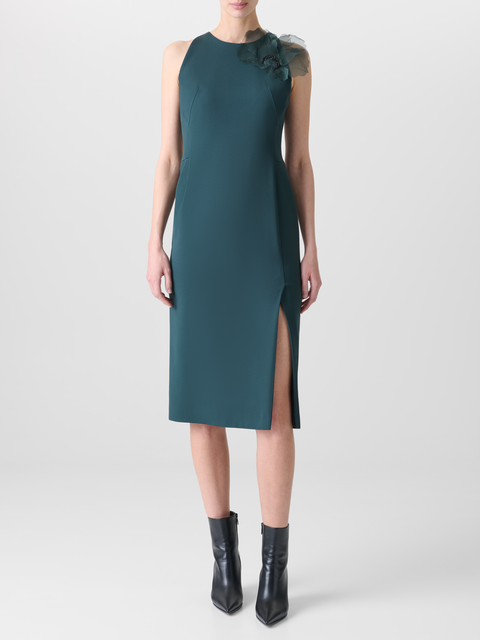 Seidenkleid mit 3D Anemone