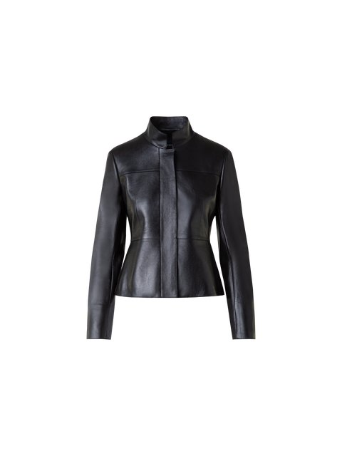 Kurze lackierte Lederjacke