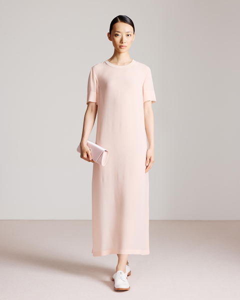 Langes T-Shirt-Kleid aus Seide