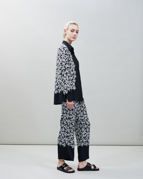 Seidenbluse mit Daisy Druck