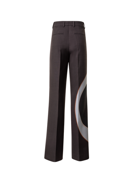 Weite Hose aus Doubleface mit Mocca Loop Druck