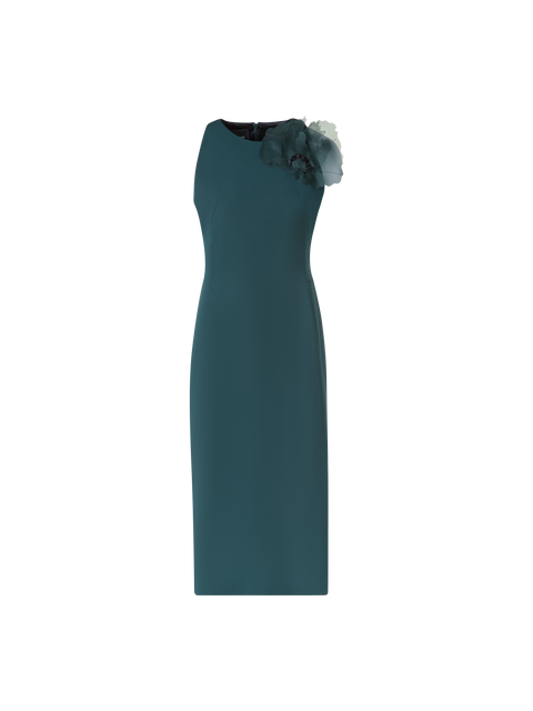 Seidenkleid mit 3D Anemone